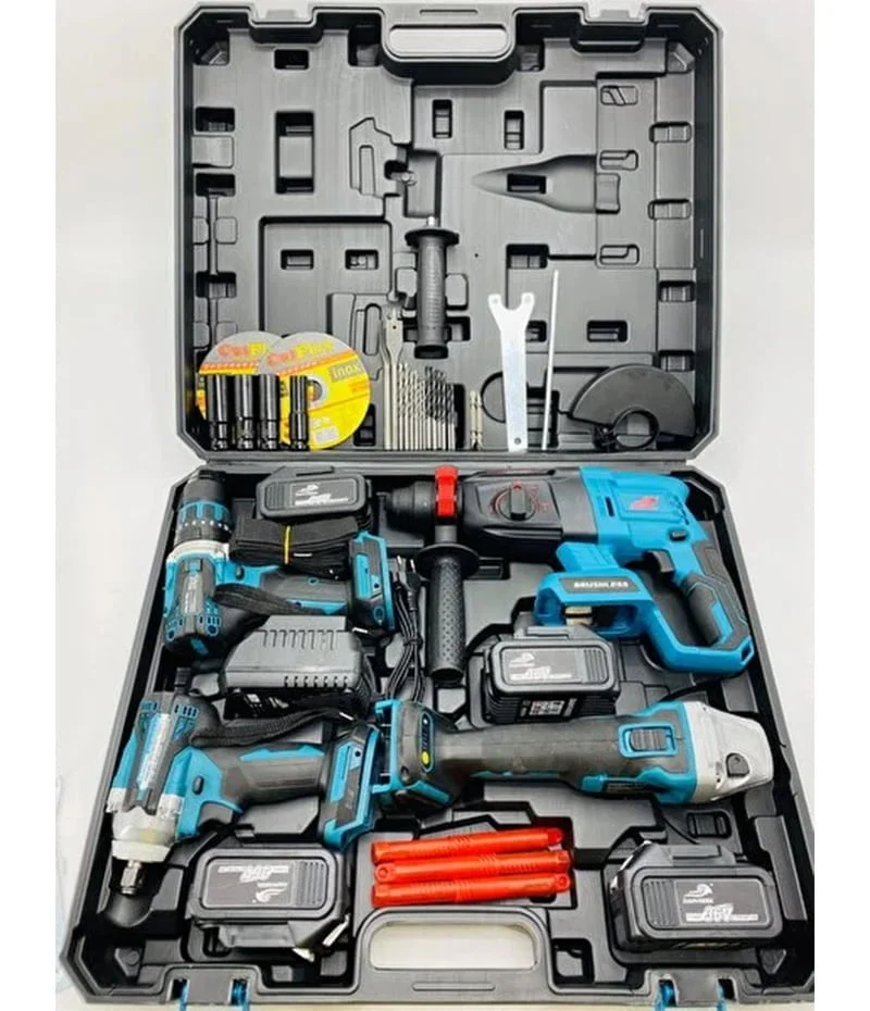 Dawreek 4 lü Set Somun Sıkma + Şarjl Hilti̇ + Şarjlı Spral + Çelik Mandrenli Kömürsüz Matkap - Görsel 3